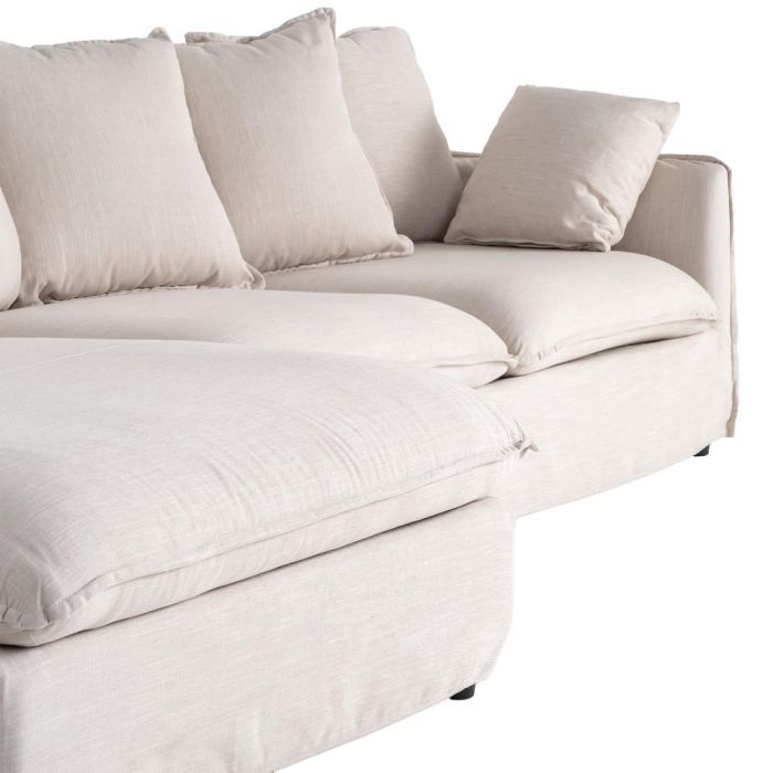 Sofá Chaise Longue Beige Dm-Tejido Salón 254 X 158 X 84 cm