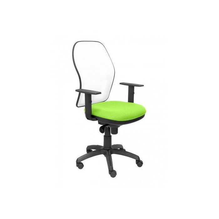 Silla Piqueras Y Crespo Jorquera Brazos Regulables Mecanismo Sincro Con Regulador De Tension Respaldo De Malla Blanca Y Asiento Tapizado Bali Verde Pistacho