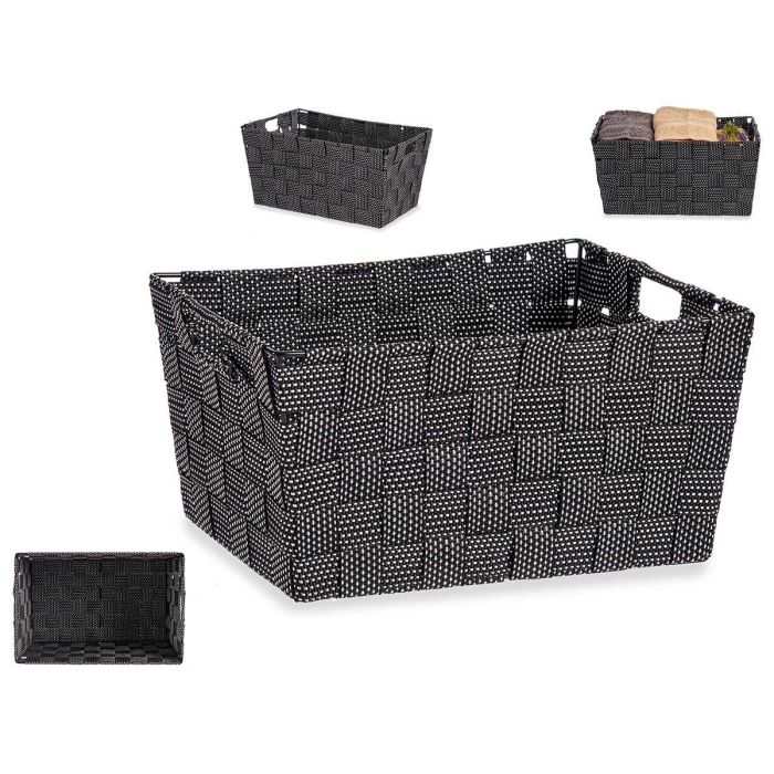 Cesta de Tela Cónica con Asas Kipit 30x14x20 cm - Negro (18 Unidades) Cesta de Tela Cónica con Asas Kipit 30x14x20 cm - Negro (18 Unidades)