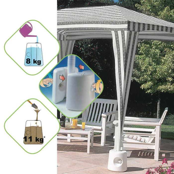 Eda Soporte para carpa rellenable 8 litros, diámetro 24cm, altura 25.5cm, ajustable a tubos de 20 a 32mm 1 Eda Soporte para carpa rellenable 8 litros, diámetro 24cm, altura 25.5cm, ajustable a tubos de 20 a 32mm 1