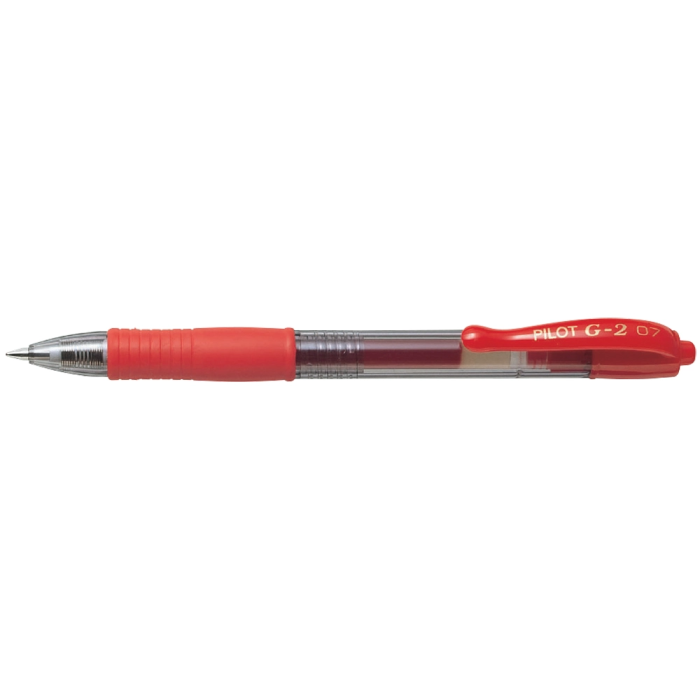 Pilot Bolígrafo G-2 Rojo Tinta Gel Retráctil Sujeción Caucho Punta 0.7mm Trazo 0.4mm Recargable 70% Reciclado 1