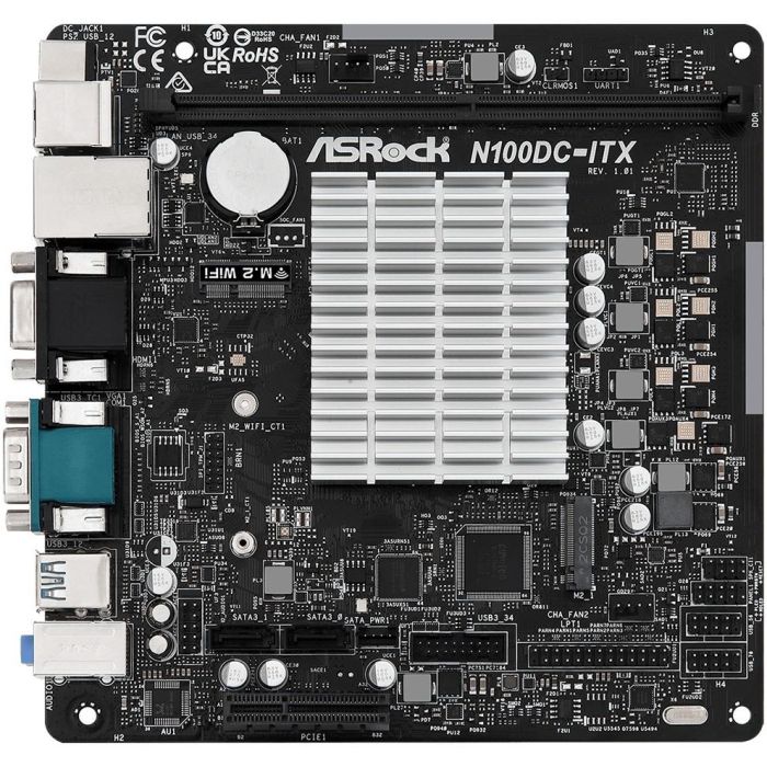 ASRock N100 Q-Core DC-ITX Placa Base Mini-ITX D3 Retail 1 ASRock N100 Q-Core DC-ITX Placa Base Mini-ITX D3 Retail 1
