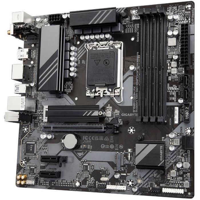 Gigabyte B760M DS3H AX Placa Base mATX LGA 1700 DDR5 Wi-Fi 6E 2.5GbE para Intel Core 14ª Gen 3