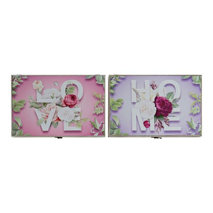 Tapa Contador Tropical DKD Home Decor Rosa Lila 6 x 32 x 46 cm (2 Unidades) Tapa Contador Tropical DKD Home Decor Rosa Lila 6 x 32 x 46 cm (2 Unidades)