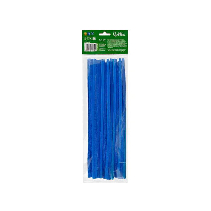 Liderpapel Limpiapipas de Chenilla 30 cm Color Azul Mate Bolsa de 100 Unidades 2