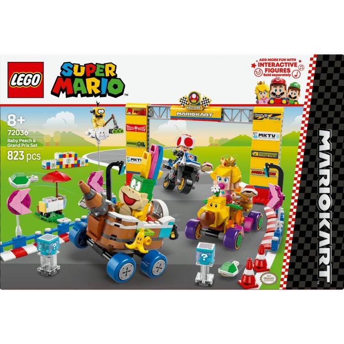 Lego Super Mario 72036 Mario Kart Set Baby Peach y Gran Premio Moto de Juguete
