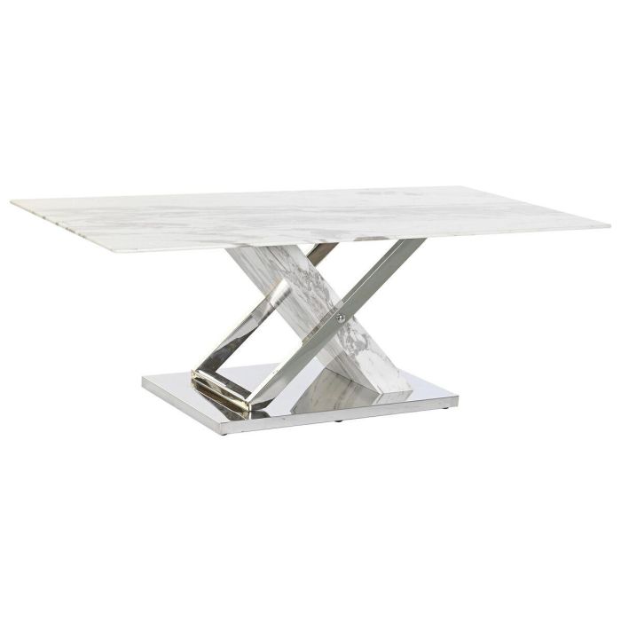 Mesa Centro Moderno DKD Home Decor Blanco Plateado 60 x 42 x 120 cm