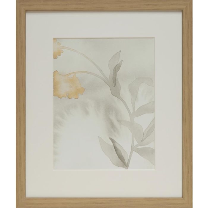 DKD Home Decor Cuadro Tradicional Lienzo Cristal Hojas Marron Claro Beige Blanco Gris 33 x 38 x 3 cm (2 Unidades) 1