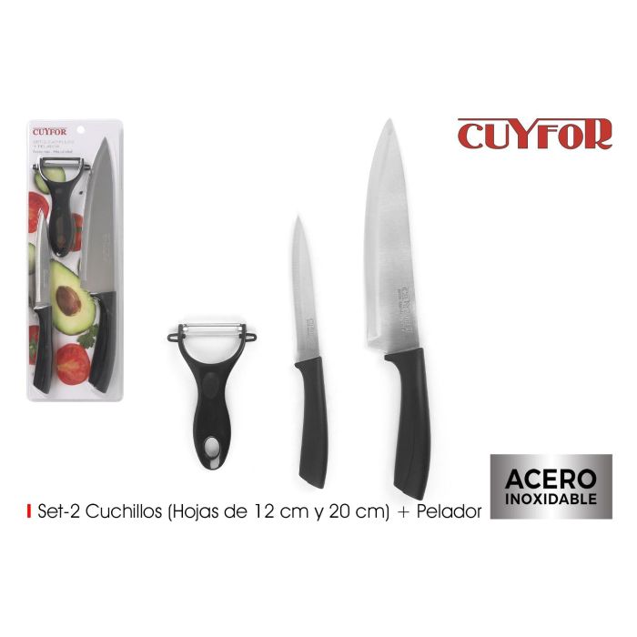 Set de 2 Cuchillos + Pelador Cuyfor (12 Unidades) Set de 2 Cuchillos + Pelador Cuyfor (12 Unidades)