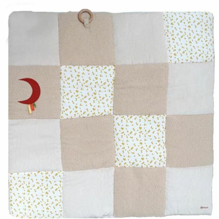 Domiva Alfombra de Juego Luna de Miel Patchwork con Aro de Madera y Luna Decorativa 0 Domiva Alfombra de Juego Luna de Miel Patchwork con Aro de Madera y Luna Decorativa 0
