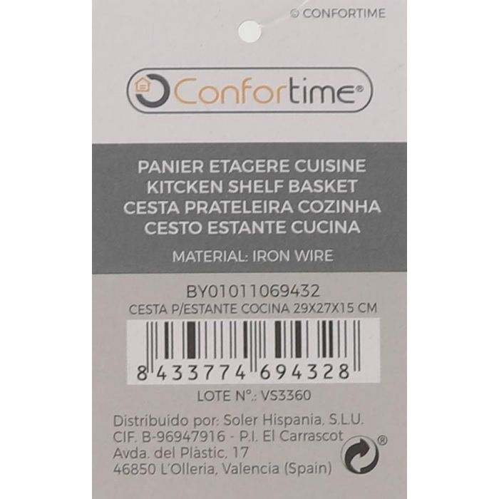 Cesta para estante de cocina 29x27x15 cm blanco - Confortime (12 Unidades) 3 Cesta para estante de cocina 29x27x15 cm blanco - Confortime (12 Unidades) 3