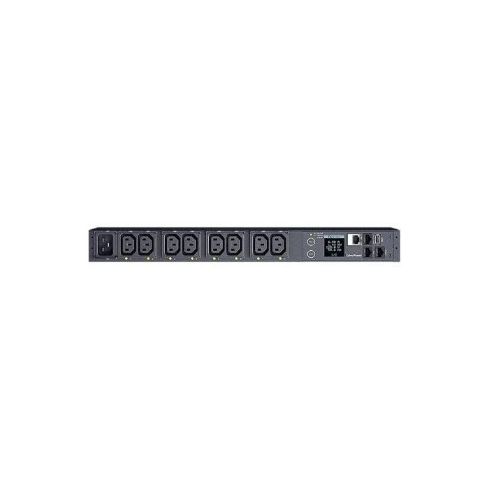 CyberPower PDU41005 Unidad de Distribución de Energía (PDU) Conmutada y Monitorizada 16A, 8 Tomas IEC C13, Rack 1U, LCD Rotatoria