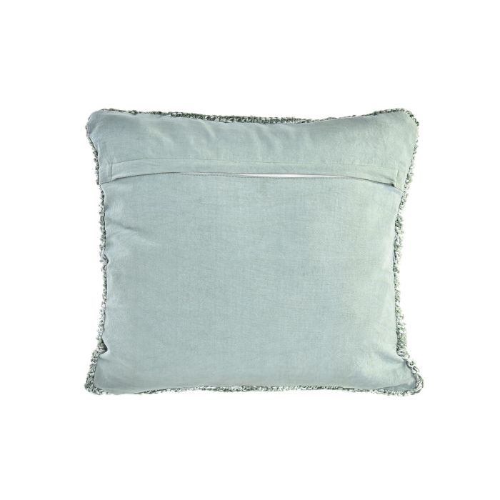DKD Home Decor Cojín Alpino Verde 45x45 cm y 10 cm de alto Pack de 4 Unidades Algodón Poliéster Cremallera Oculta 3