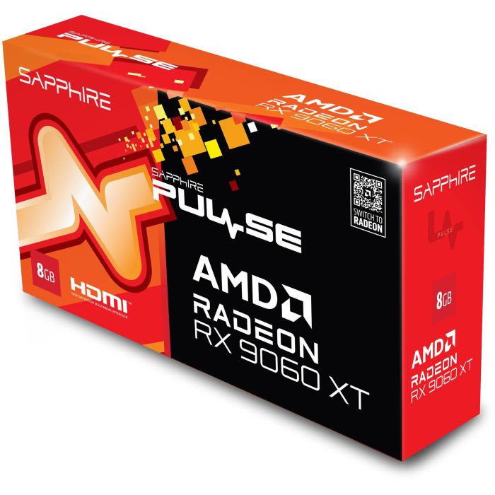 Sapphire 11350-04-20G Tarjeta Gráfica Pulse Radeon RX 9060 XT 8GB GDDR6 AMD RDNA 4 3290 MHz Boost Clock Dual-X Cooling PCIe 5.0 1440P 5