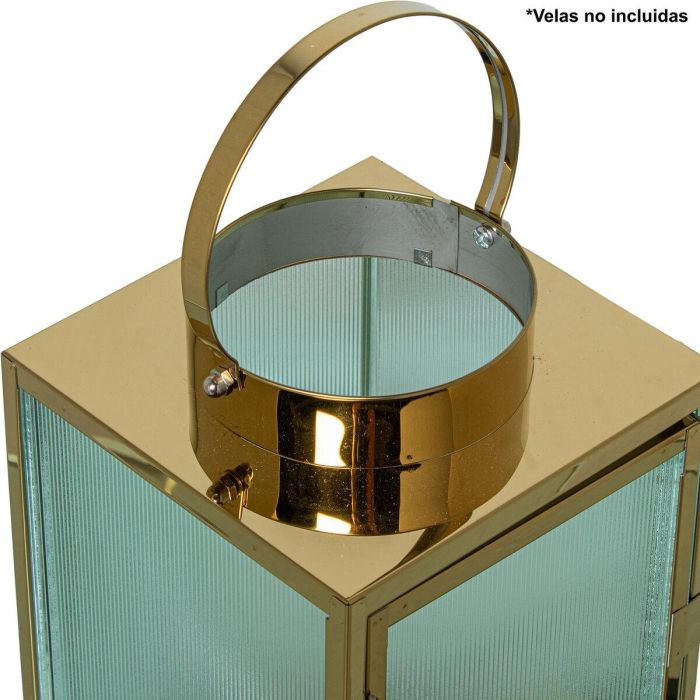 Farol Alexandra House Living Dorado Acero 16 x 30 x 16 cm Portavelas 4