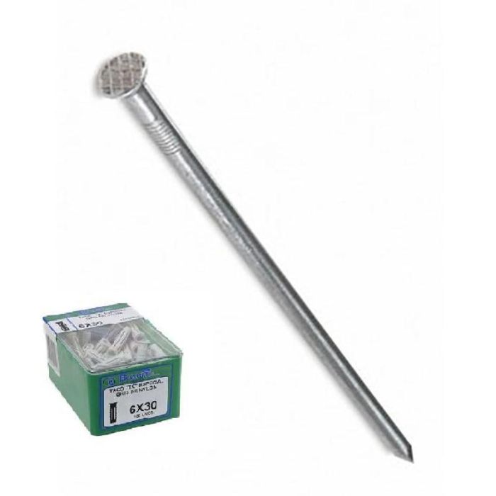 DUVER Puntas de Hierro Cincado, Cabeza Plana - Maxicaja Medidas 16-60