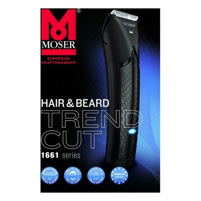 Cortapelos Inalámbrico Moser TrendCut 1661-0460 0,9 mm Negro 1 Cortapelos Inalámbrico Moser TrendCut 1661-0460 0,9 mm Negro 1