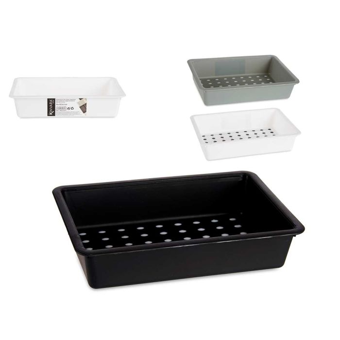 Compartimento Cajón Plástico Mediano Kinvara 24x16x5 cm Blanco/Gris/Negro (36 Unidades) Compartimento Cajón Plástico Mediano Kinvara 24x16x5 cm Blanco/Gris/Negro (36 Unidades)