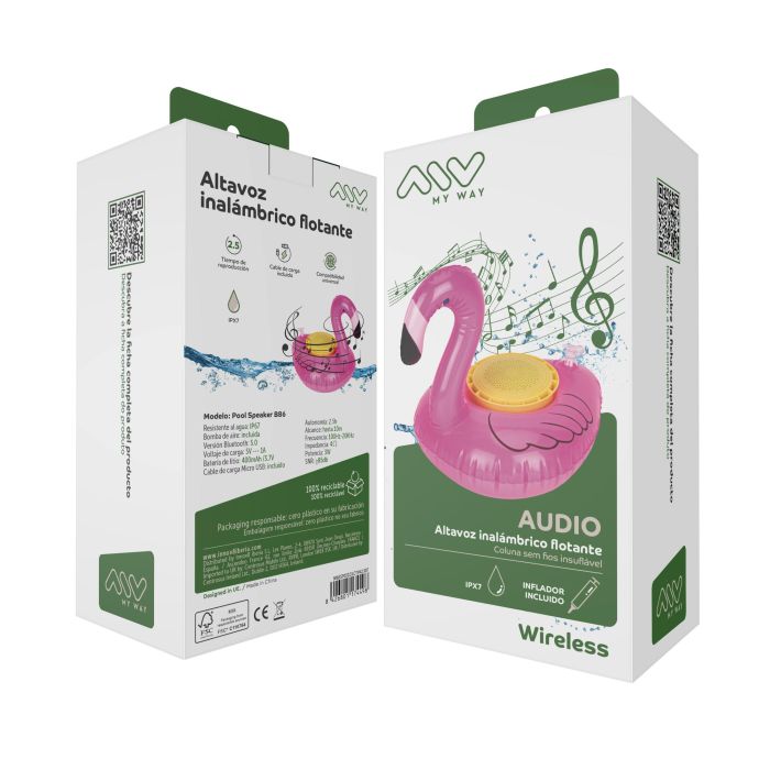 myway altavoz inalámbrico flotante flamenco