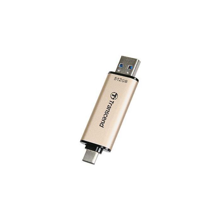 Transcend JetFlash 930C USB 3.2 Gen 1 Tipo-A/Tipo-C 512GB Pendrive 420MB/s Lectura 400MB/s Escritura Color Oro 1