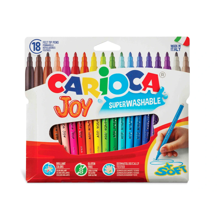 Carioca Rotulador Joy Caja de 18 Unidades Colores Surtidos Punta Fina 1