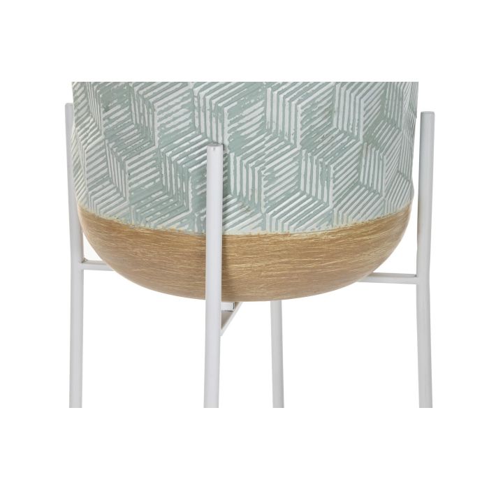 DKD Home Decor Macetero Alto Cuadrado de Metal Urban Bicolor para Plantas y Decoración del Hogar - 35x35x91 cm 2