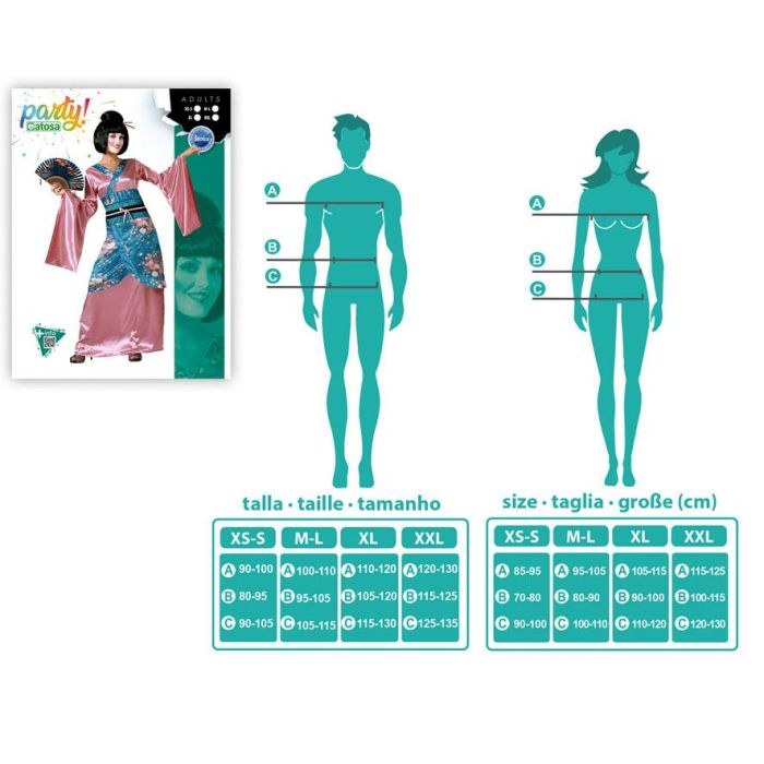 Disfraz China Kimono Rosa Mujer Adulto 3 Disfraz China Kimono Rosa Mujer Adulto 3