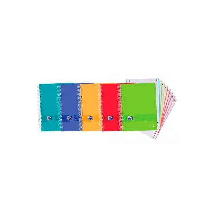 Oxford Cuaderno Live&Go Europeanbook 8 Microperforado 160H A4+ 5x5 Tapa de Plástico Colores Surtidos (Set de 5) (Set de 5)