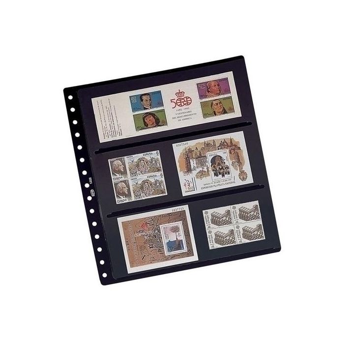 Funda Para Album De Sellos Pardo Lam.C.Negra 3 Aloj.Lado (Set de 10)