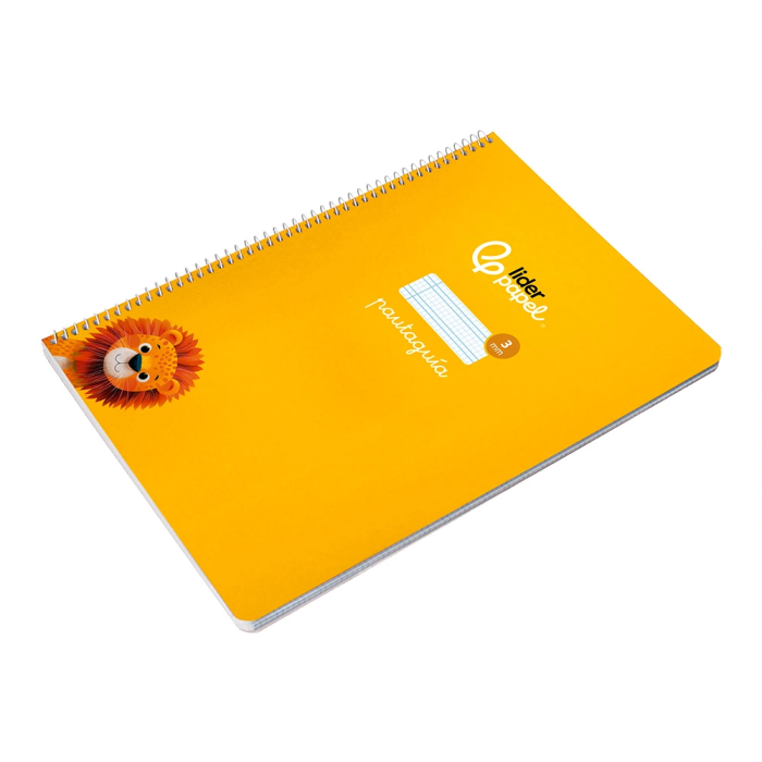 Liderpapel Cuaderno espiral A4 tapa blanda 80 hojas cuadro pautado 3mm color amarillo 5