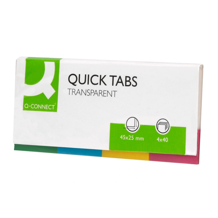 Q-connect Banderitas separadoras 25x45 mm transparentes y color pack 4 con 50 hojas 3