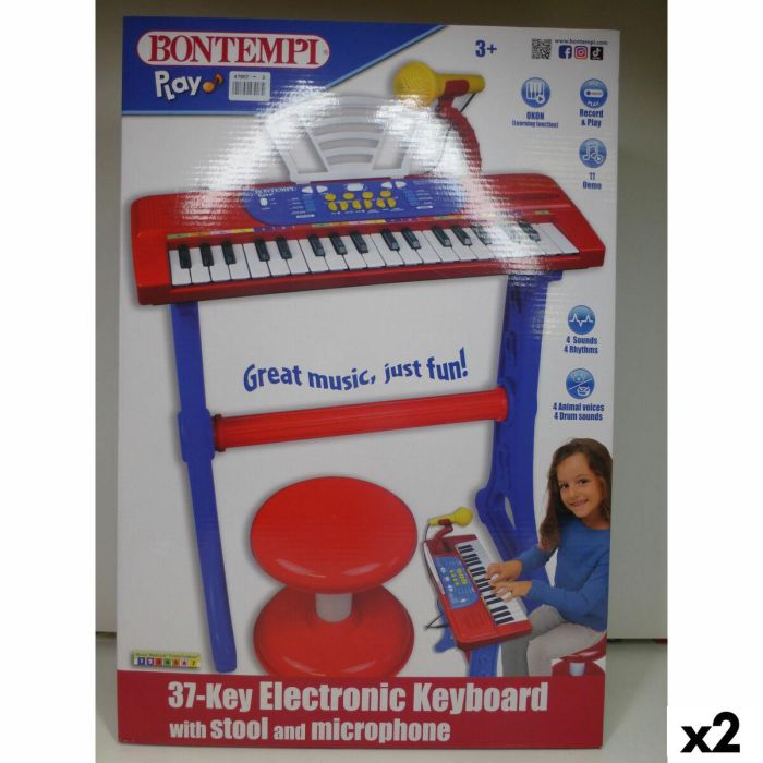 Teclado 37 Teclas Bontempi 43 x 56 x 23 cm (2 Unidades) 13 Teclado 37 Teclas Bontempi 43 x 56 x 23 cm (2 Unidades) 13