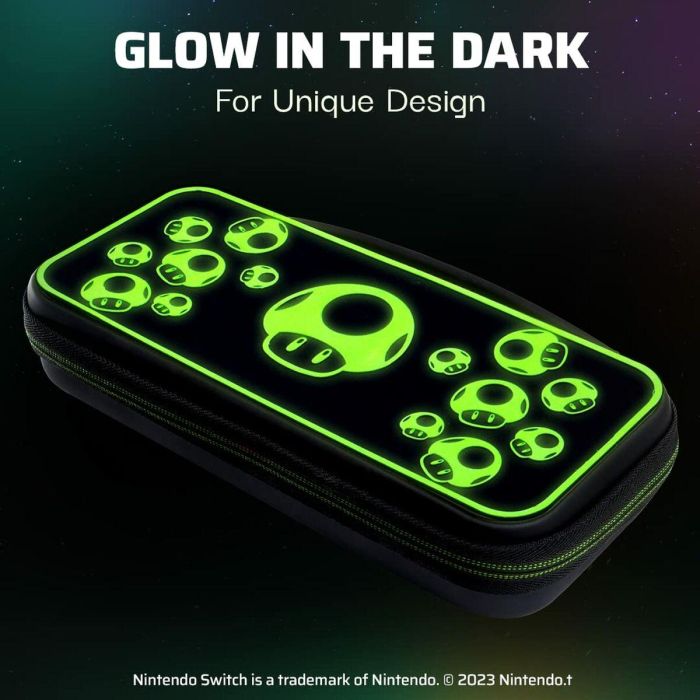 PDP Estuche de transporte PDP 1 UP Glow In The Dark para Nintendo Switch, color negro PDP0708056070076 8 PDP Estuche de transporte PDP 1 UP Glow In The Dark para Nintendo Switch, color negro PDP0708056070076 8