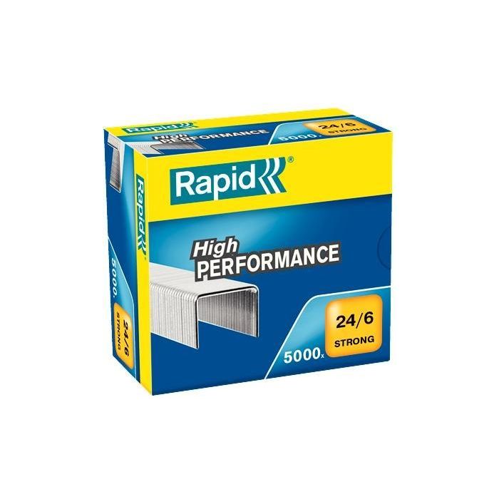 Rapid Grapas Strong 24/6 Galvanizadas, Caja de 5000 unidades (5 cajas en total) (5 Unidades)