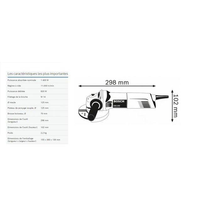 Amoladora 125mm 1400W 1