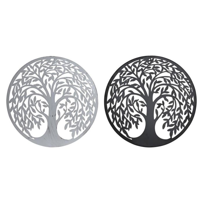 Decoracion Pared Tradicional DKD Home Decor Negro Blanco 1 x 40 x 40 cm (2 Unidades) Decoracion Pared Tradicional DKD Home Decor Negro Blanco 1 x 40 x 40 cm (2 Unidades)