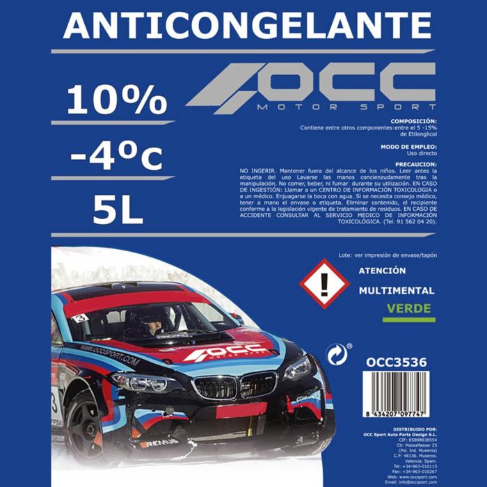 Anticongelante OCC Motorsport 10% Verde (5 L) 4