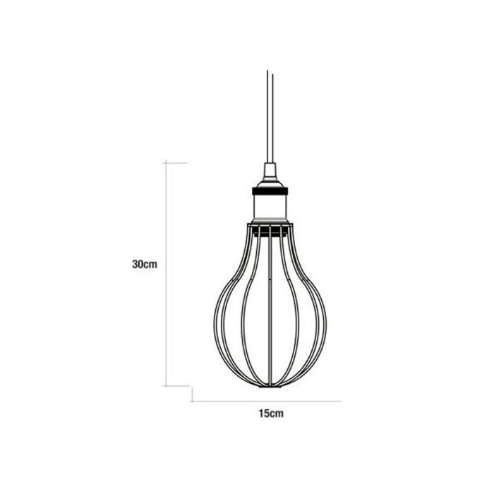 Edm Lámpara colgante vintage metalica E27 60W Ø15x30cm negro 1 Edm Lámpara colgante vintage metalica E27 60W Ø15x30cm negro 1