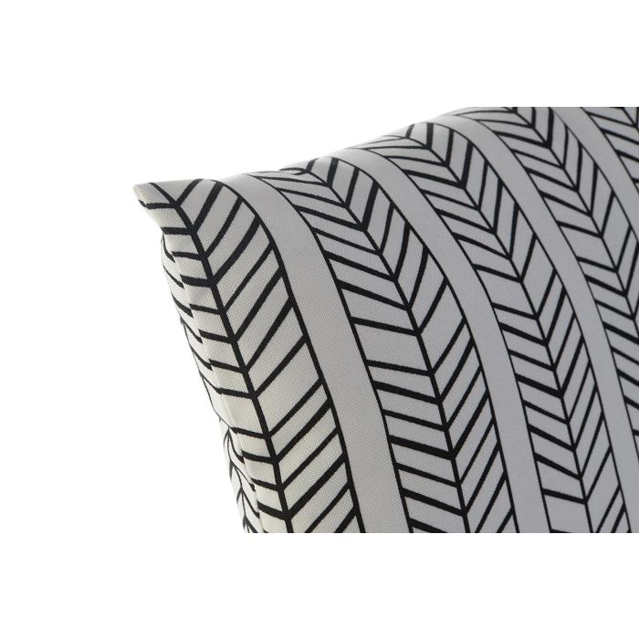 DKD Home Decor Cojín Boho Cuadrado Exterior Poliéster Blanco Negro 43x43 cm - Resistente a la Abrasión y 400 Horas UV, con Cierre de Cremallera 1 DKD Home Decor Cojín Boho Cuadrado Exterior Poliéster Blanco Negro 43x43 cm - Resistente a la Abrasión y 400 Horas UV, con Cierre de Cremallera 1