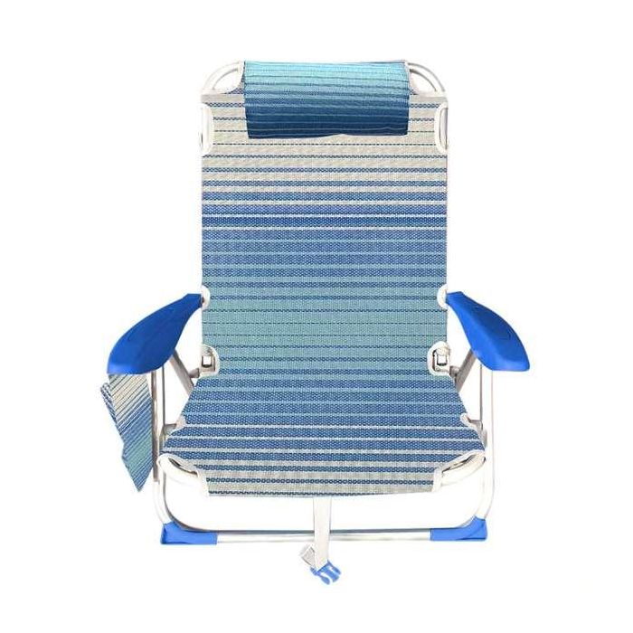 Silla ple alu 4 pos 51x45x76cm c/cojin +bolsillo+asa-textile Silla ple alu 4 pos 51x45x76cm c/cojin +bolsillo+asa-textile