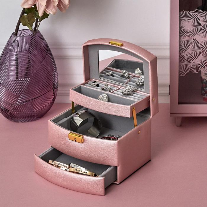 Home Deco Factory Joyero 3 Niveles Con Espejo Pour Elle Plástico 1 Home Deco Factory Joyero 3 Niveles Con Espejo Pour Elle Plástico 1