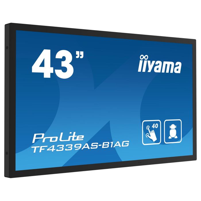 iiyama TF4339AS-B1AG Pantalla Táctil 108cm (43") 4K Ultra HD LED 16:9 IPS 8ms 500cd/m² 2xHDMI DP USB Negro 7 iiyama TF4339AS-B1AG Pantalla Táctil 108cm (43") 4K Ultra HD LED 16:9 IPS 8ms 500cd/m² 2xHDMI DP USB Negro 7