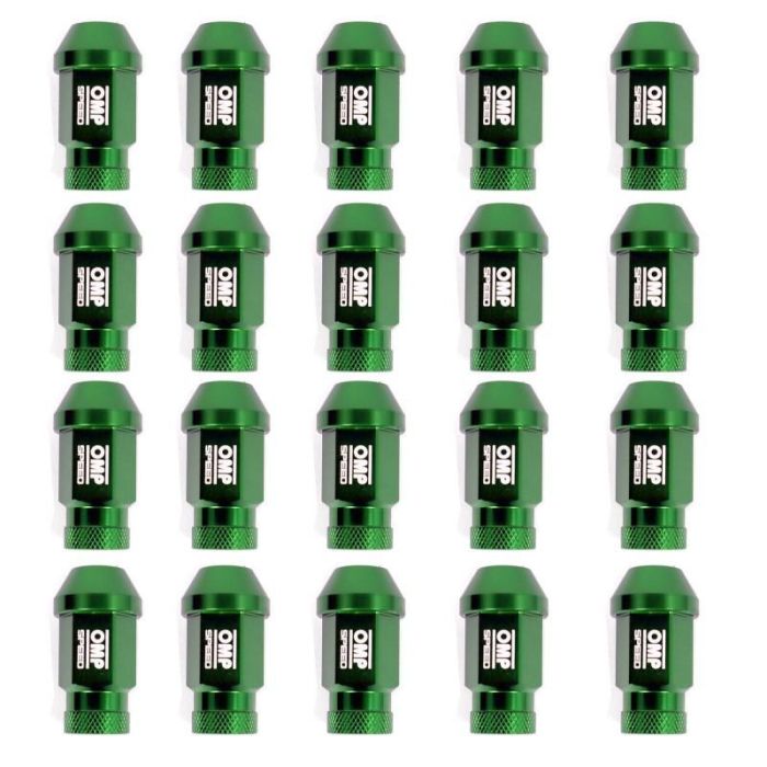 Set Tuercas OMP 7075 Verde 20 uds M14 x 1,25