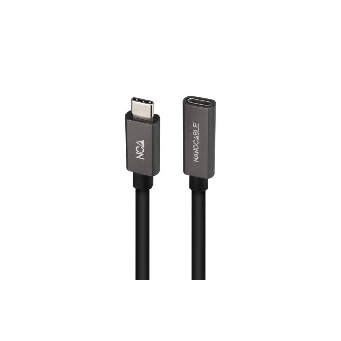 NANOCABLE Cable Prolongador USB-C 3.2 Gen2x2 20Gbps 3A, 4K/60Hz, USB-C/M-USB-C/H, Negro, 1 m 1