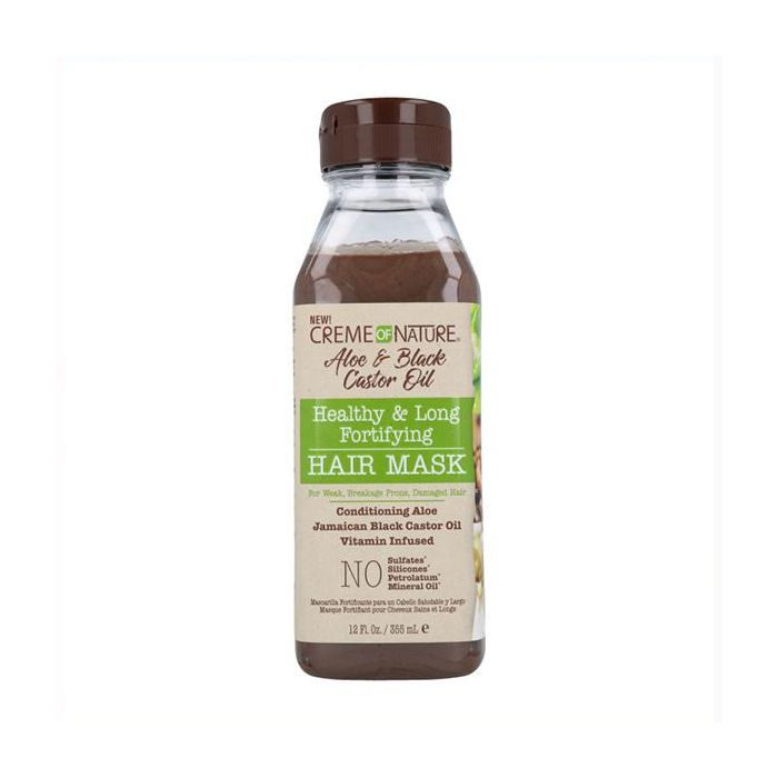 Creme of Nature Mascarilla Fortificante Aloe & Black Castor 355 ml - Hidrata y Mejora la Fuerza del Cabello