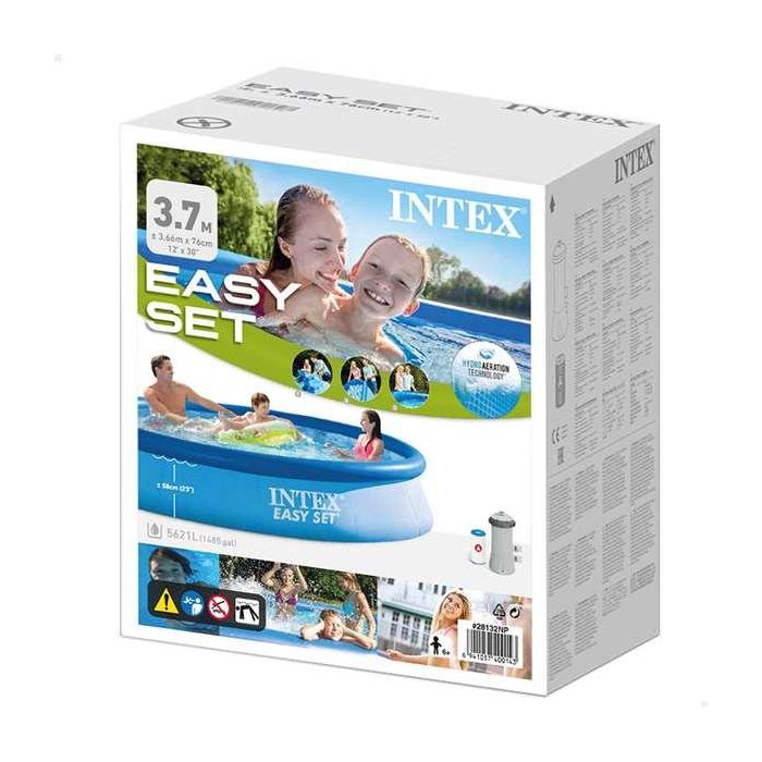Intex Piscina Hinchable Redonda Easy Set con Depuradora de Cartucho 366x76cm (5621 Litros) +6 Años 1