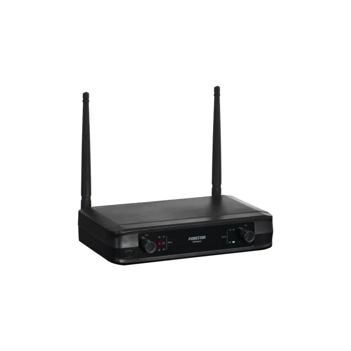 Fonestar Sistema de Micrófono Inalámbrico UHF Doble con 2 Micrófonos de Mano, Receptor, Cápsula Dinámica Unidireccional, para Presentaciones, Conferencias y Eventos