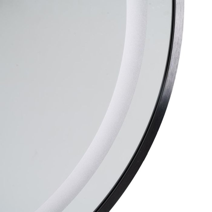 Espejo con Luz Led Negro Decoración 60 X 3 X 60 cm