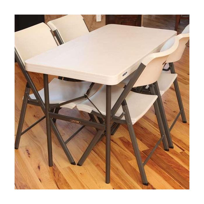 Lifetime Mesa Rectangular Plegable Crema Plástico Acero 122x61x74 cm 2 Lifetime Mesa Rectangular Plegable Crema Plástico Acero 122x61x74 cm 2