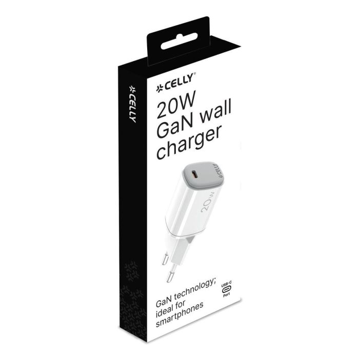Cargador de Pared Celly UPTC1USBC20WWH Blanco 4 Cargador de Pared Celly UPTC1USBC20WWH Blanco 4